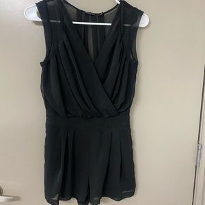 Black Romper with Sheer Back